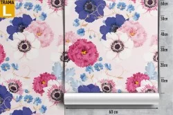 Carta da Parati fiori rosa pattern moderno natura.