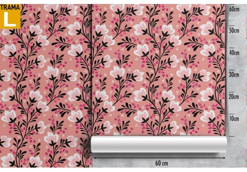 Wallpaper pink stylized flowers nature pattern. 2
