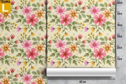 Carta da Parati fiori rosa vintage natura pattern.