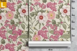 Vintage pink flowers nature wallpaper.