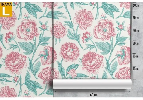 Vintage pink flowers wallpaper nature pattern. 2