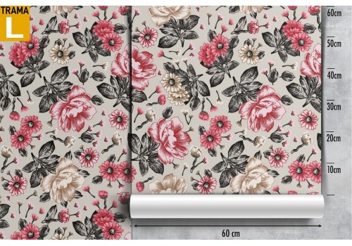 Wallpaper flowers roses nature vintage pattern. 2