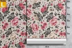 Carta da Parati fiori rose natura vintage pattern.