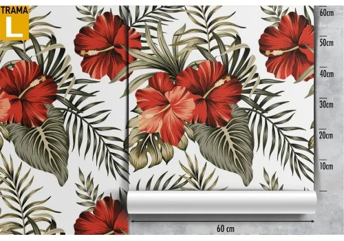 Red flowers and tropical leaves nature wallpaper. 2