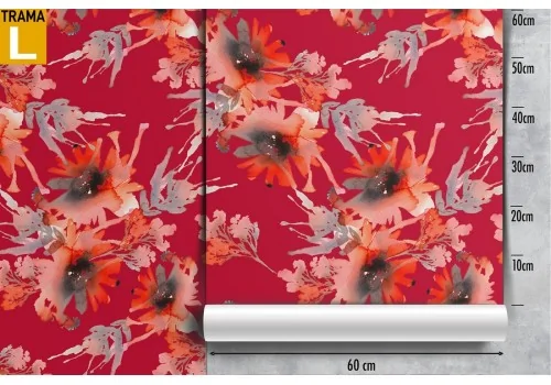 Red flowers nature pattern wallpaper. 2