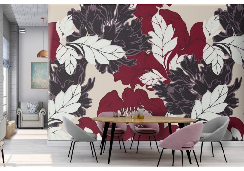 Stylized flowers wallpaper nature decoration.