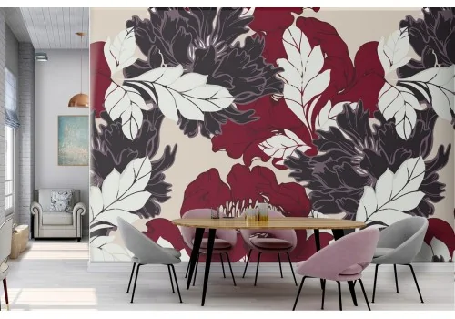 Wallpaper stylized flowers nature decoration.