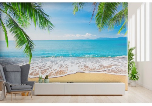 Tropical beach ocean landscape wallpaper