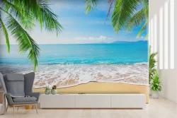 Tropical beach ocean landscape wallpaper