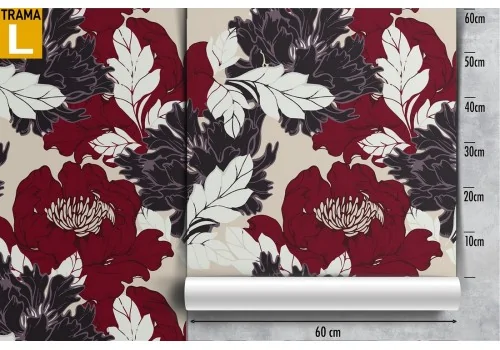 Carta da Parati fiori stilizzati decorazione natura. 2