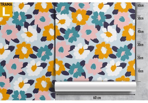 Wallpaper stylized flowers modern design nature. 2