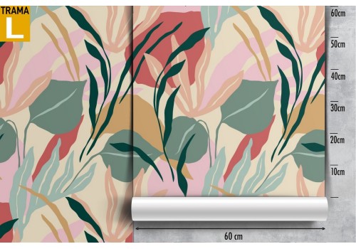 Carta da Parati fiori stilizzati natura design moderno. 2