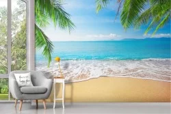 Tropical beach ocean landscape wallpaper
