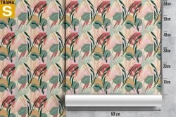 Carta da Parati Design e Stili Flora e Fauna Fiori Moderna Natura Stilizzata