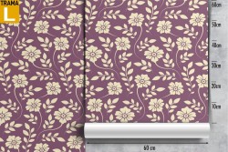 Wallpaper with modern nature pattern of stylized flowers.