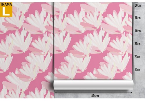 Modern pink wallpaper with stylized floral nature. 2