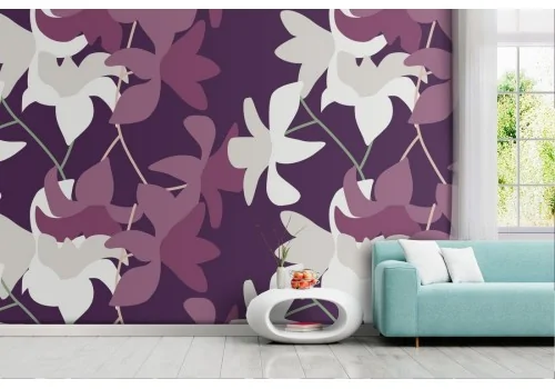 Modern nature stylized flowers wallpaper.