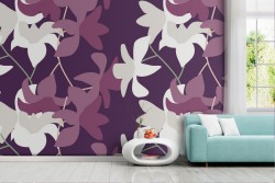 Modern nature stylized flowers wallpaper.