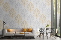 Wallpaper with stylized flowers nature pattern.