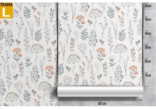 Carta da Parati fiori stilizzati natura vintage. 2