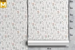 Stylized Vintage Wallpaper with Flowers and Leaves