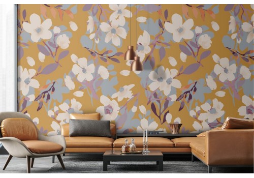 Vintage nature stylized flower wallpaper.