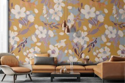 Vintage nature stylized flower wallpaper.