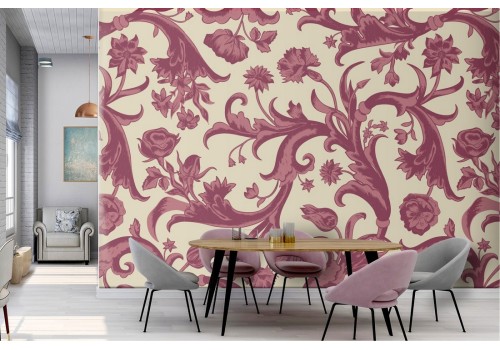 Vintage nature flowers wallpaper refined pattern.