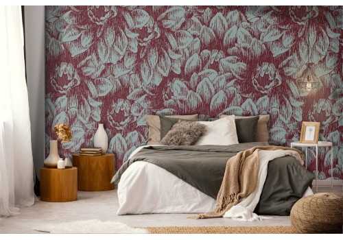 Vintage nature flowers wallpaper pattern.