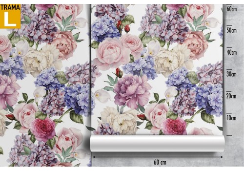 Refined vintage nature flowers wallpaper. 2