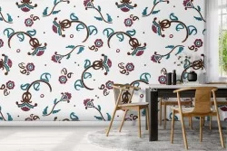 Carta da Parati fiori vintage pattern natura.