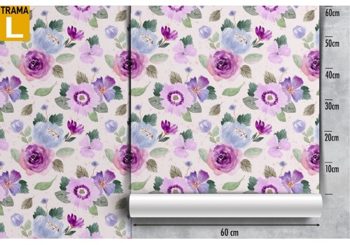 Carta da Parati fiori viola natura moderna. 2