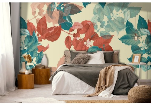 Abstract Leaves Modern Nature Wallpaper.