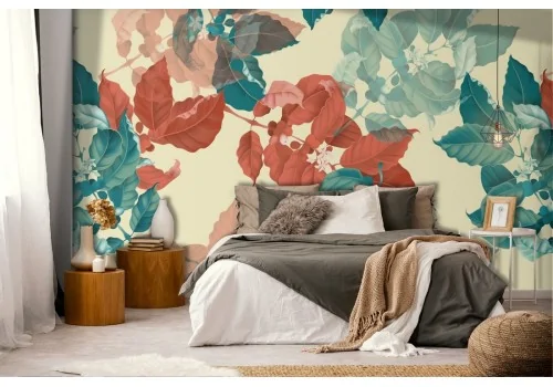 Abstract Leaves Modern Nature Wallpaper.