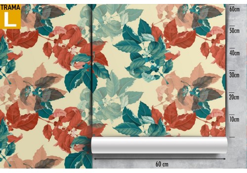 Carta da Parati foglie astratte natura moderna. 2