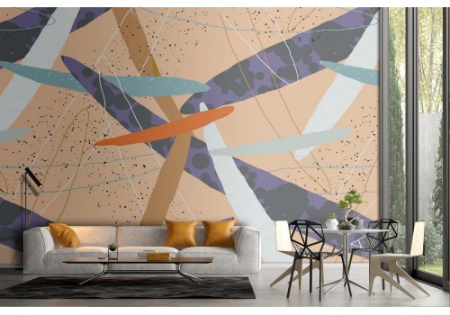 Abstract leaves nature pattern modern wallpaper.