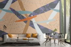 Abstract leaves nature pattern modern wallpaper.
