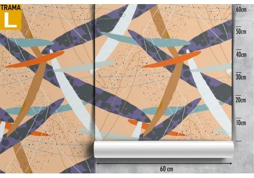 Carta da Parati foglie astratte natura pattern moderno. 2
