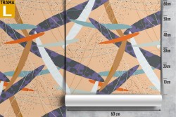 Carta da Parati foglie astratte natura pattern moderno.