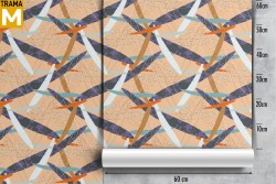 Carta da Parati Foglie Moderna Natura Stilizzata