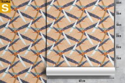 Carta da Parati Design e Stili Flora e Fauna Foglie Moderna Natura Stilizzata