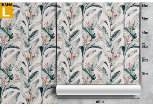 Wallpaper with tropical leaves and flowers nature pattern. 2
