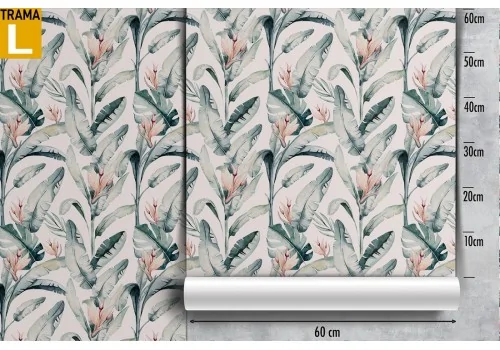 Wallpaper with tropical leaves and flowers nature pattern. 2