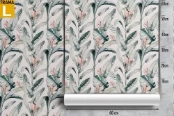 Carta da Parati foglie e fiori tropicali natura pattern.