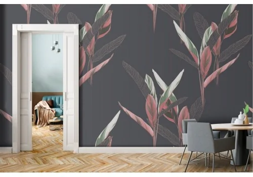 Wallpaper with nature leaves modern design.