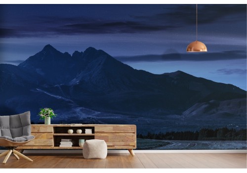 Mountain landscape wallpaper at night