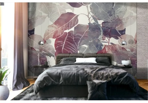 Modern abstract nature leaves wallpaper.