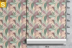 Carta da Parati Design e Stili Flora e Fauna Moderna Natura Foglie