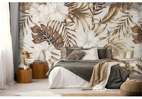 Vintage nature leaves wallpaper pattern.