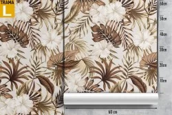 Carta da Parati foglie natura vintage pattern.